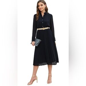 AbleTree Black Long-sleeve Midi Dress